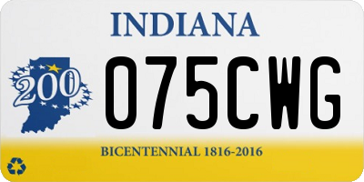 IN license plate 075CWG