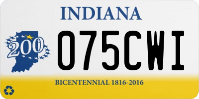 IN license plate 075CWI