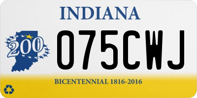 IN license plate 075CWJ