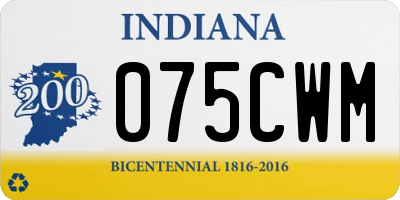 IN license plate 075CWM