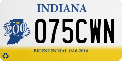 IN license plate 075CWN
