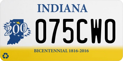 IN license plate 075CWO