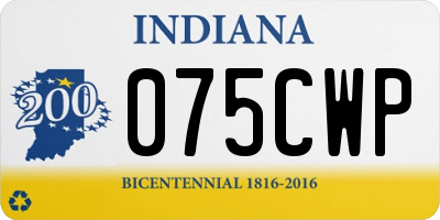 IN license plate 075CWP