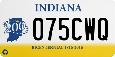 IN license plate 075CWQ