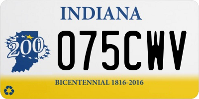IN license plate 075CWV