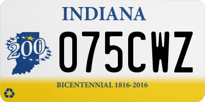 IN license plate 075CWZ