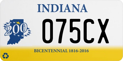 IN license plate 075CX