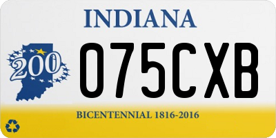 IN license plate 075CXB