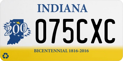 IN license plate 075CXC