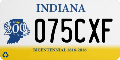 IN license plate 075CXF