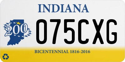IN license plate 075CXG