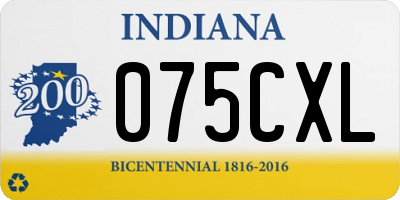 IN license plate 075CXL