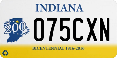 IN license plate 075CXN