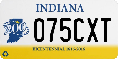 IN license plate 075CXT