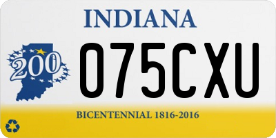 IN license plate 075CXU