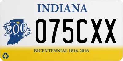 IN license plate 075CXX