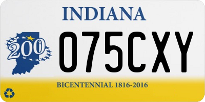 IN license plate 075CXY