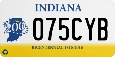 IN license plate 075CYB