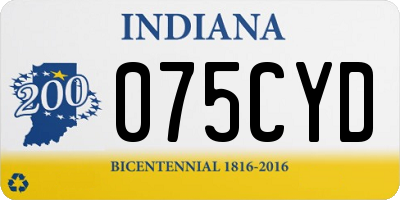 IN license plate 075CYD