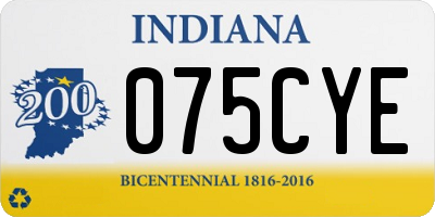 IN license plate 075CYE