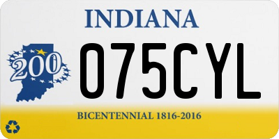 IN license plate 075CYL
