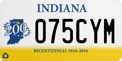IN license plate 075CYM