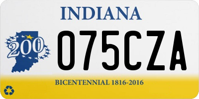 IN license plate 075CZA