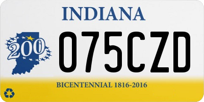 IN license plate 075CZD