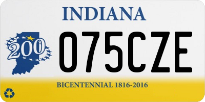 IN license plate 075CZE