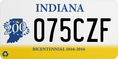 IN license plate 075CZF