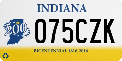 IN license plate 075CZK