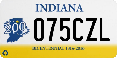 IN license plate 075CZL