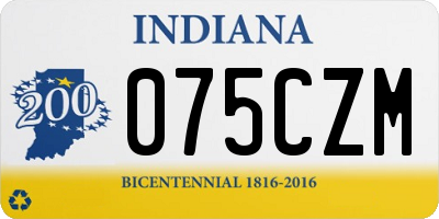 IN license plate 075CZM