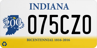IN license plate 075CZO