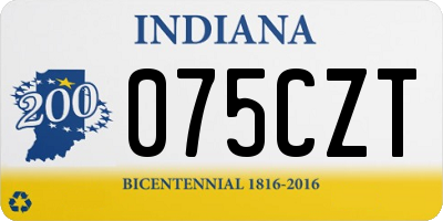 IN license plate 075CZT