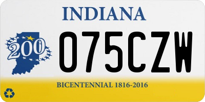 IN license plate 075CZW