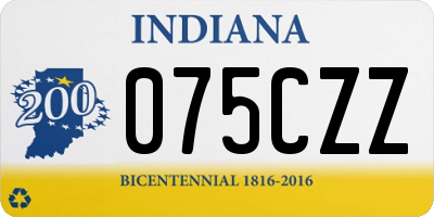 IN license plate 075CZZ