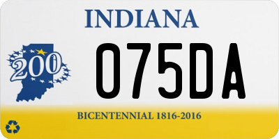 IN license plate 075DA