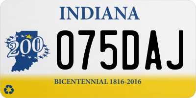 IN license plate 075DAJ