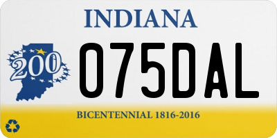 IN license plate 075DAL
