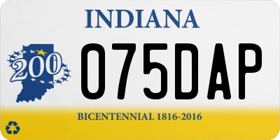IN license plate 075DAP