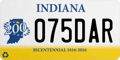 IN license plate 075DAR