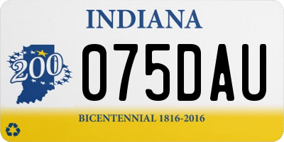IN license plate 075DAU