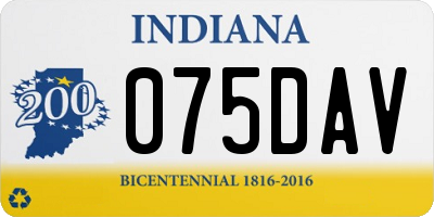 IN license plate 075DAV