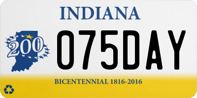 IN license plate 075DAY