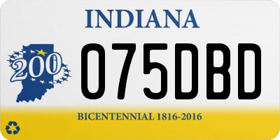 IN license plate 075DBD
