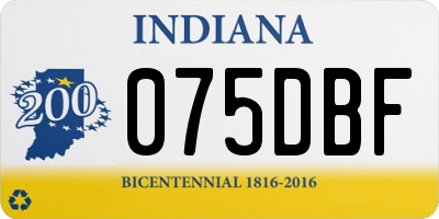 IN license plate 075DBF