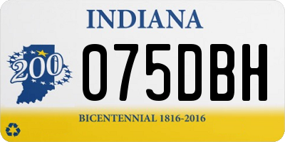 IN license plate 075DBH