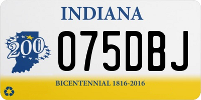 IN license plate 075DBJ