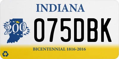 IN license plate 075DBK